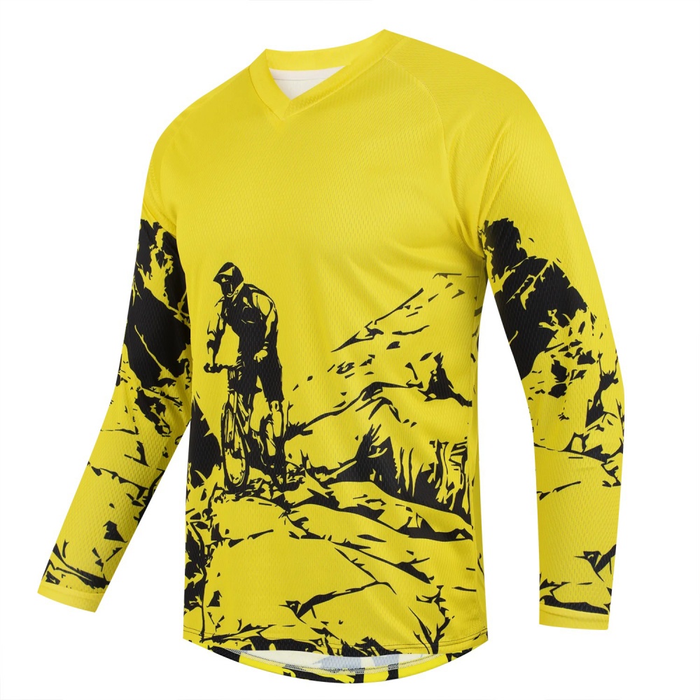 Outdoor Sports - Men's Outdoor Mountain Bike Print Long-Sleeve