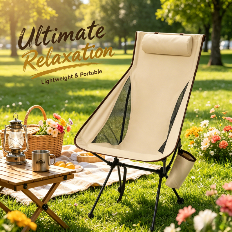 Outdoor Sport Chairs - Lightweight Folding Camping Chair, Aluminum Alloy