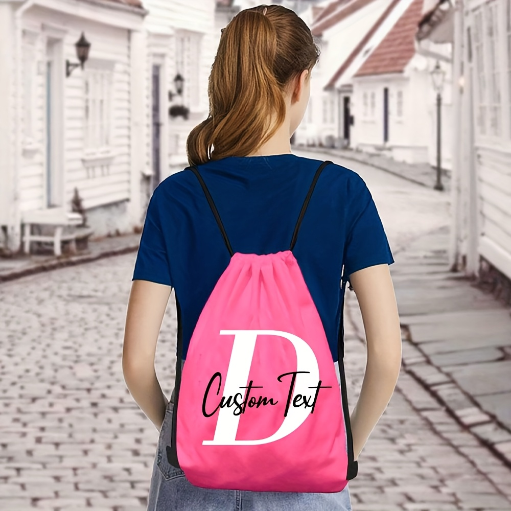 Outdoor Sport Backpack - Customized Personalized Initials Drawstring Backpack, Sports