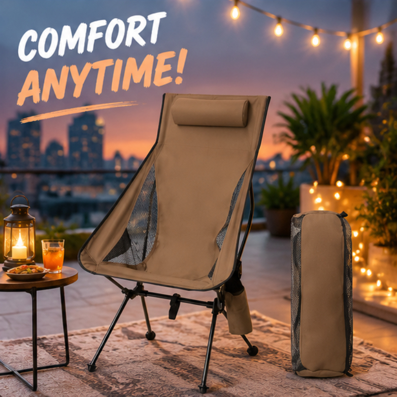 Outdoor Sport Chairs - Thick Padded Headrest Lightweight Aluminum Camping